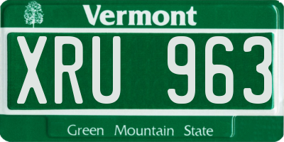 VT license plate XRU963