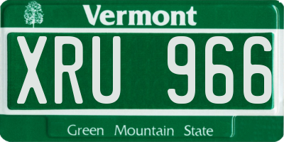 VT license plate XRU966