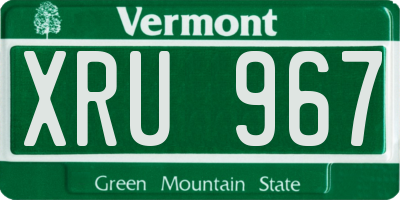 VT license plate XRU967