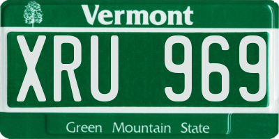 VT license plate XRU969