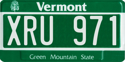 VT license plate XRU971
