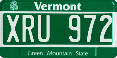 VT license plate XRU972