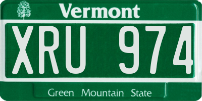 VT license plate XRU974