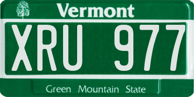 VT license plate XRU977