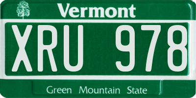 VT license plate XRU978