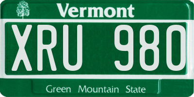 VT license plate XRU980