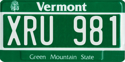 VT license plate XRU981