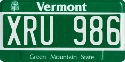 VT license plate XRU986
