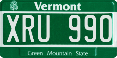 VT license plate XRU990
