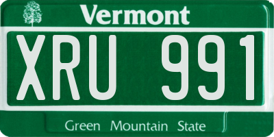 VT license plate XRU991