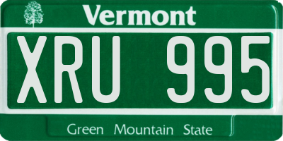 VT license plate XRU995