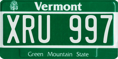 VT license plate XRU997