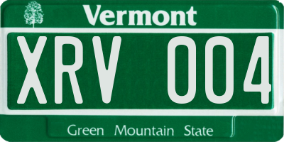VT license plate XRV004