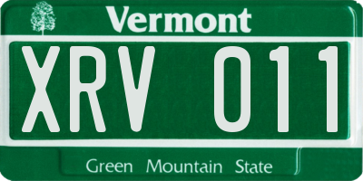 VT license plate XRV011