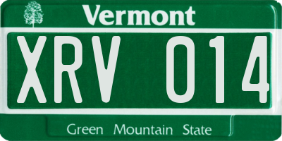 VT license plate XRV014