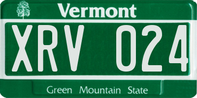 VT license plate XRV024