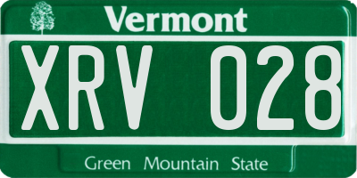 VT license plate XRV028