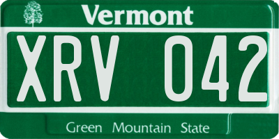 VT license plate XRV042