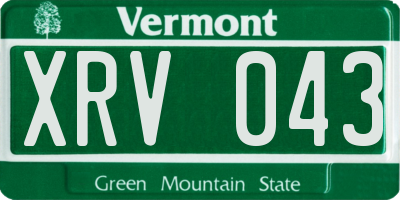 VT license plate XRV043
