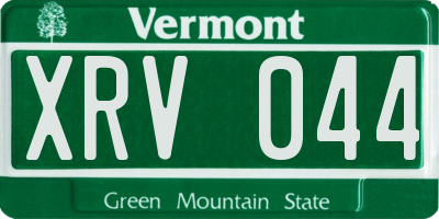 VT license plate XRV044