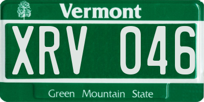 VT license plate XRV046