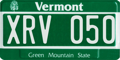 VT license plate XRV050