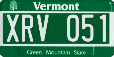 VT license plate XRV051