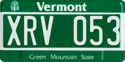 VT license plate XRV053