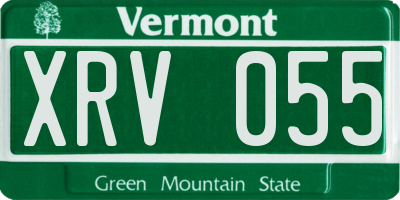 VT license plate XRV055