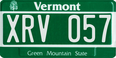 VT license plate XRV057