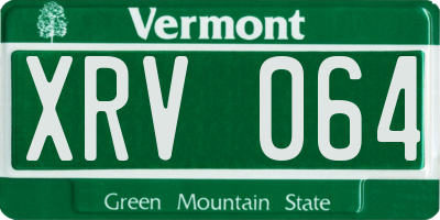 VT license plate XRV064