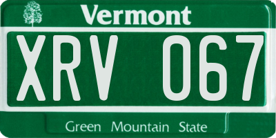 VT license plate XRV067