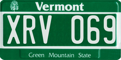 VT license plate XRV069