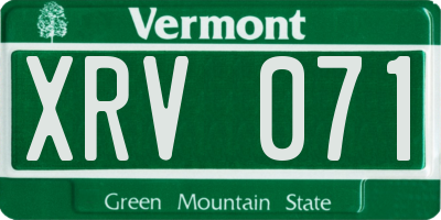VT license plate XRV071