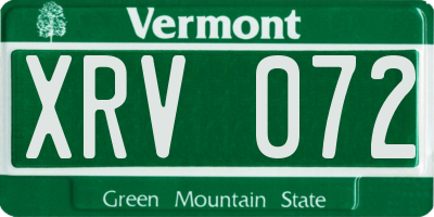 VT license plate XRV072