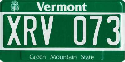 VT license plate XRV073