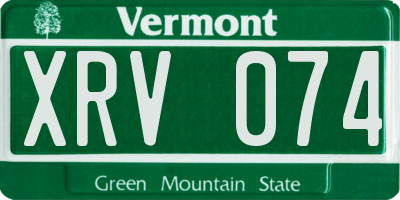VT license plate XRV074