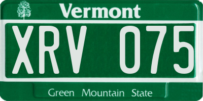 VT license plate XRV075