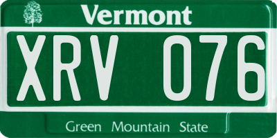 VT license plate XRV076