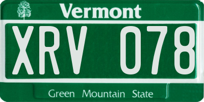 VT license plate XRV078