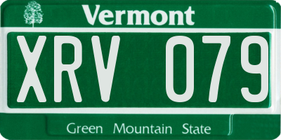 VT license plate XRV079