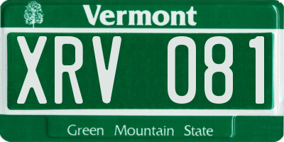 VT license plate XRV081
