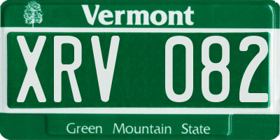 VT license plate XRV082