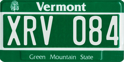 VT license plate XRV084