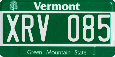VT license plate XRV085