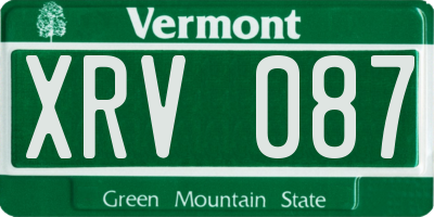 VT license plate XRV087