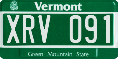 VT license plate XRV091
