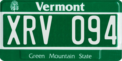 VT license plate XRV094