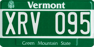 VT license plate XRV095