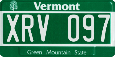VT license plate XRV097